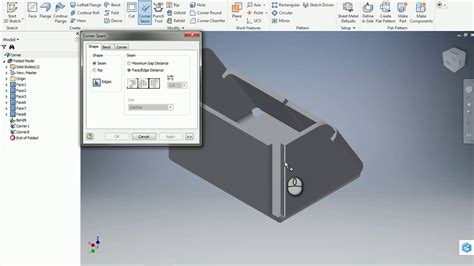 inventor sheet metal leaving a hole in corner of box|To Add or Edit a Sheet Metal Rule .